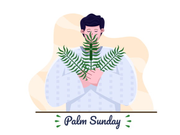 Christian People Celebrate Palm Sunday Graphics Review