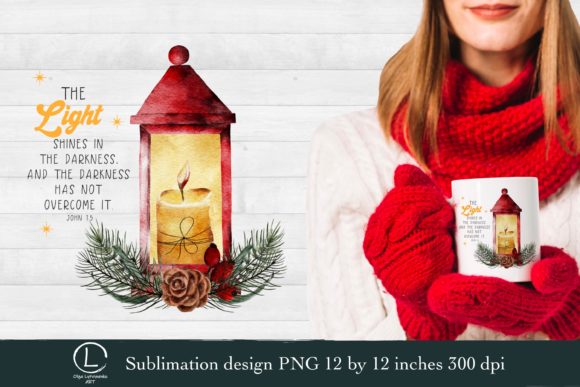 Christmas Lantern Christian Sublimation Graphics & Illustrations
