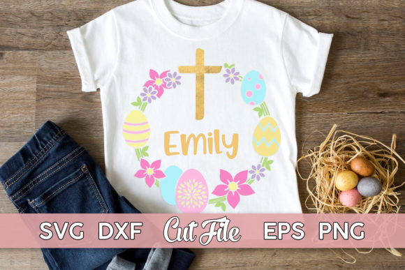 Easter Wreath Christian Religious Graphics for Crafts