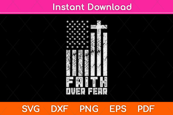 Faith Over Fear Cool Christian Flag Graphics & Crafts