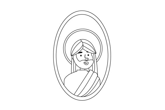 Jesus Coloring Page for Religious Crafts Branding