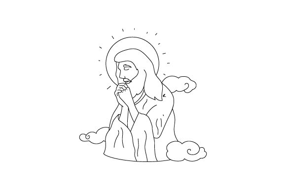 Jesus Praying Coloring Page for Religious Crafts
