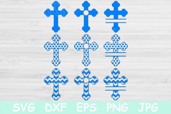 Religious Cross Monogram Graphics for Faith-Based Crafts