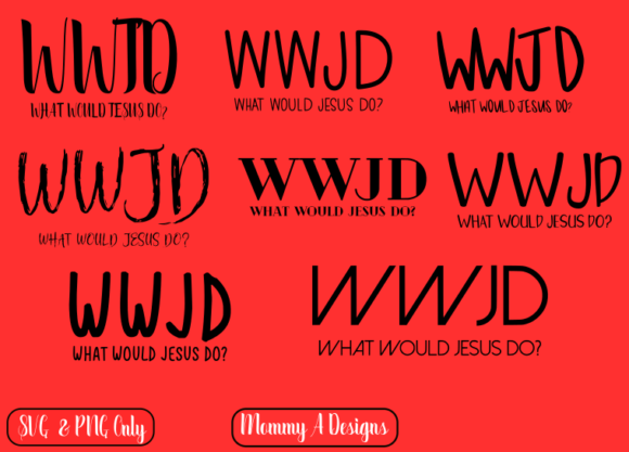WWJD Graphics: 23 Styles for Faith Crafts